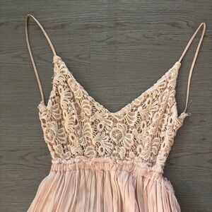 Pink low cut backless dress